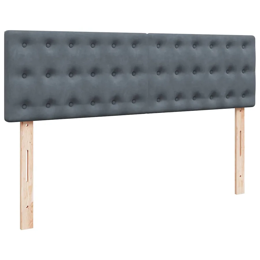 Cadre de lit ottoman avec matelas gris foncé 160x200cm velours - 9
