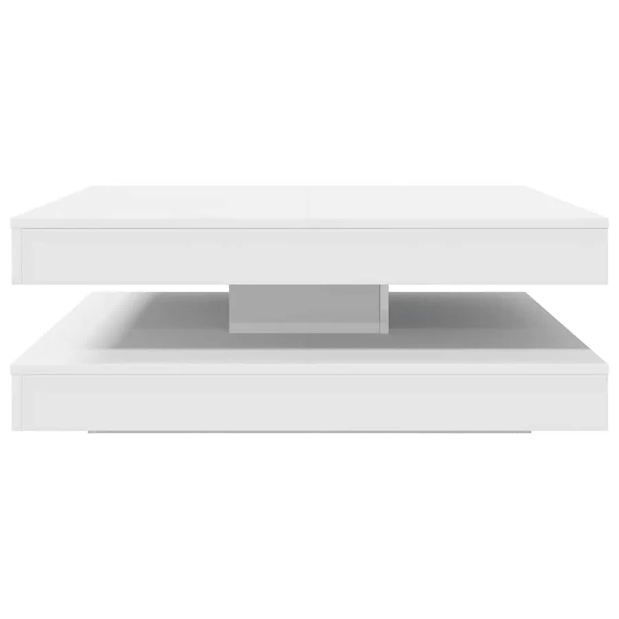 Table basse rotative à 360 degrés blanc 90x90x34,5 cm - 4
