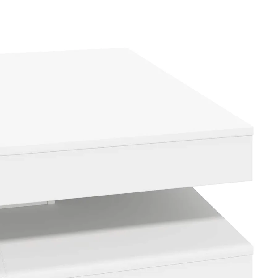 Table basse rotative à 360 degrés blanc 90x90x34,5 cm - 8