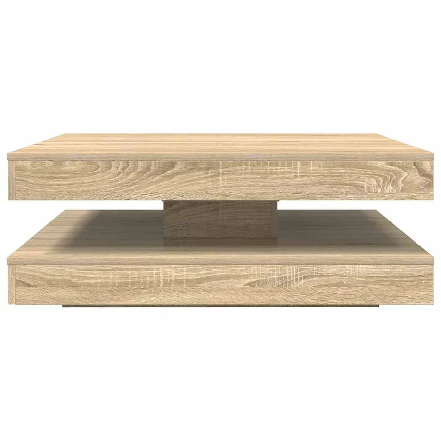 Table basse rotative à 360 degrés chêne sonoma 90x90x34,5 cm - 5