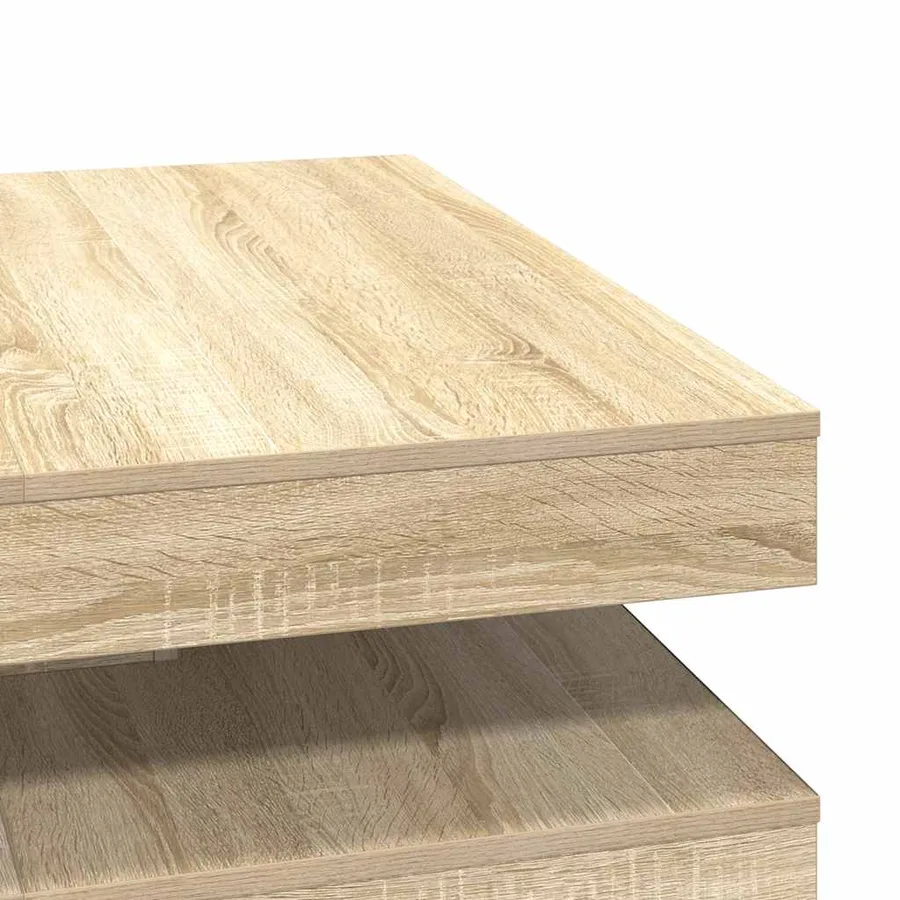 Table basse rotative à 360 degrés chêne sonoma 90x90x34,5 cm - 8