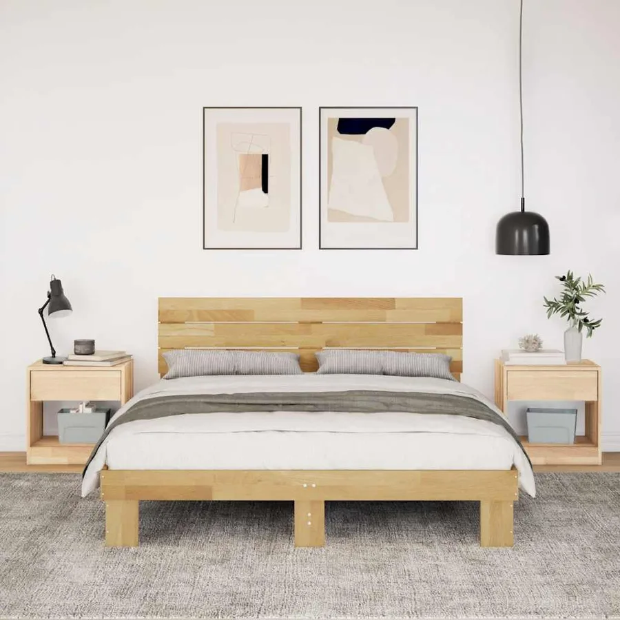 Cadre de lit avec tête de lit sans matelas 135 x 190 cm - 4
