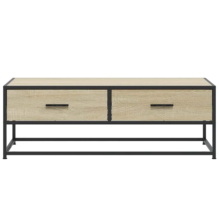 Table basse chêne sonoma 100x50x35cm bois d'ingénierie et métal - 5