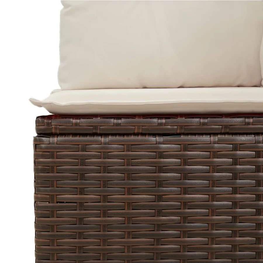 Salon de jardin 8 pcs avec coussins marron résine tressée - 10