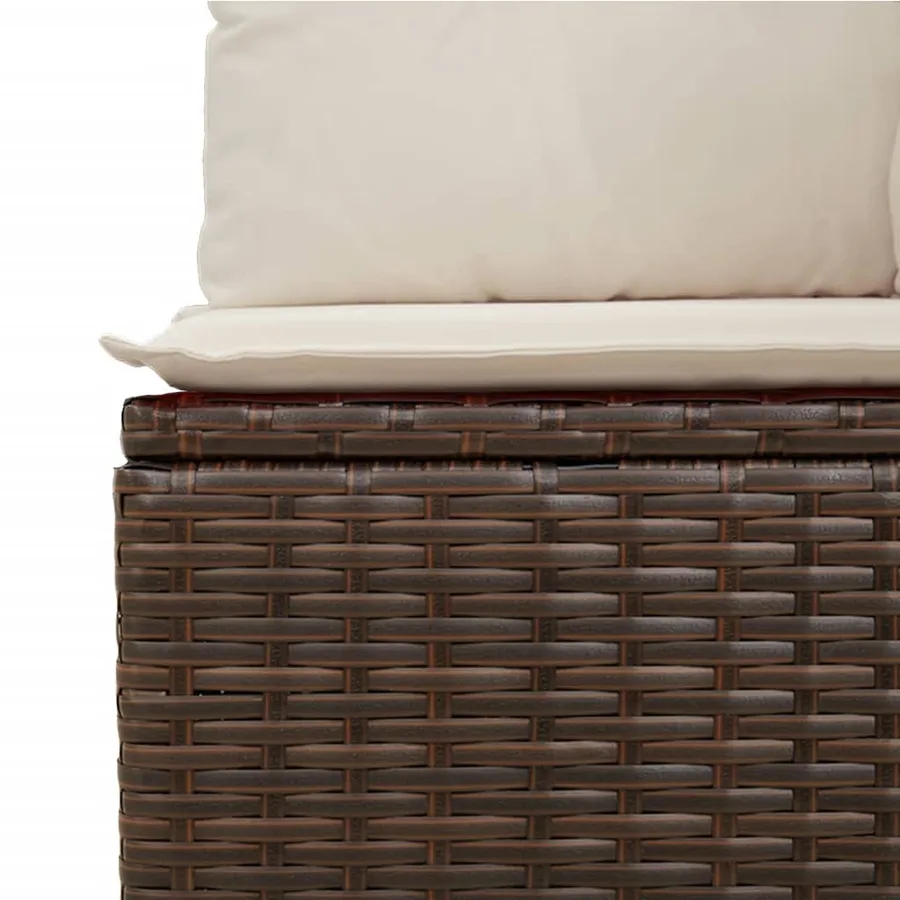 Salon de jardin avec coussins 5 pcs marron résine tressée - 8
