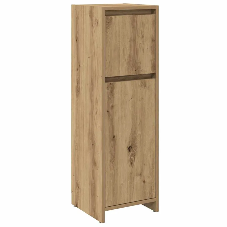 Armoire de bain chêne artisanal 30x30x95 cm bois d'ingénierie - 2