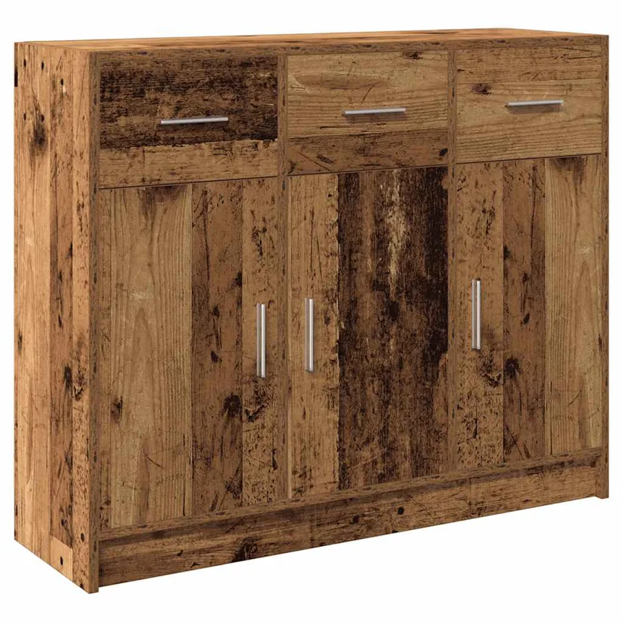 Buffet vieux bois 91x28x75 cm bois d'ingénierie - 2