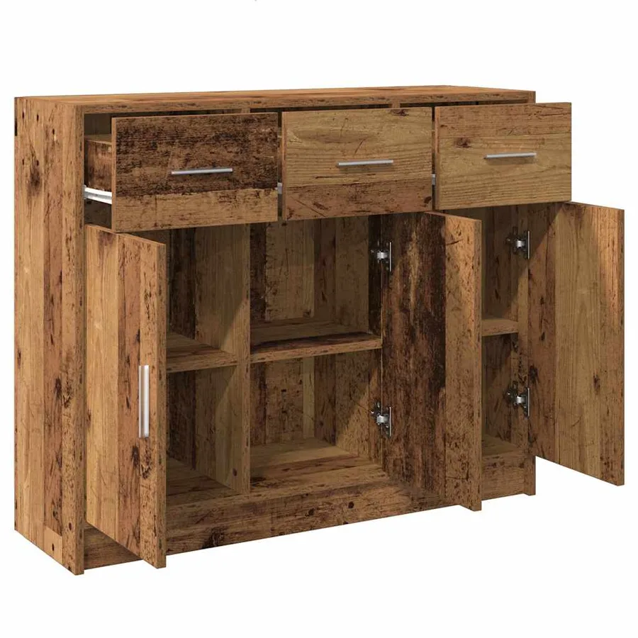 Buffet vieux bois 91x28x75 cm bois d'ingénierie - 5