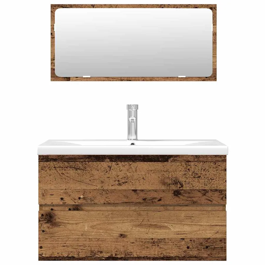 Ensemble de meubles salle de bain 3 pcs bois d'ingénierie - 4