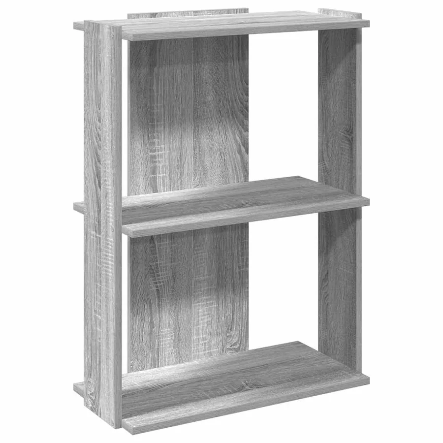 Bibliothèque 3 niveaux sonoma gris 60x30x80cm bois d'ingénierie - 2