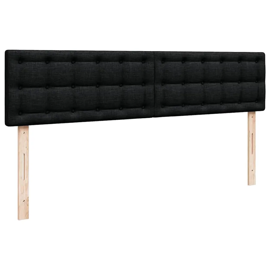 Cadre de lit ottoman avec matelas noir 160x200 cm tissu - 10