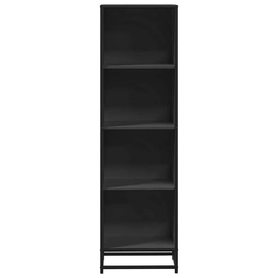 Bibliothèque noir 40x35x139 cm bois d'ingénierie - 4