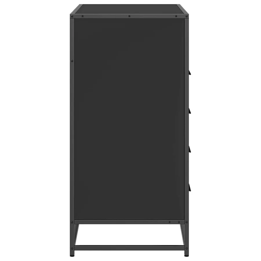 Commode noir 70x41x83,5 cm bois d'ingénierie - 6