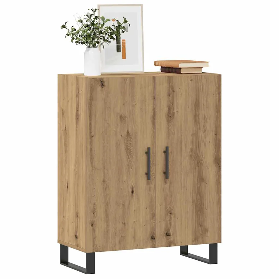 Buffet chêne artisanal 69,5x34x90 cm bois d'ingénierie