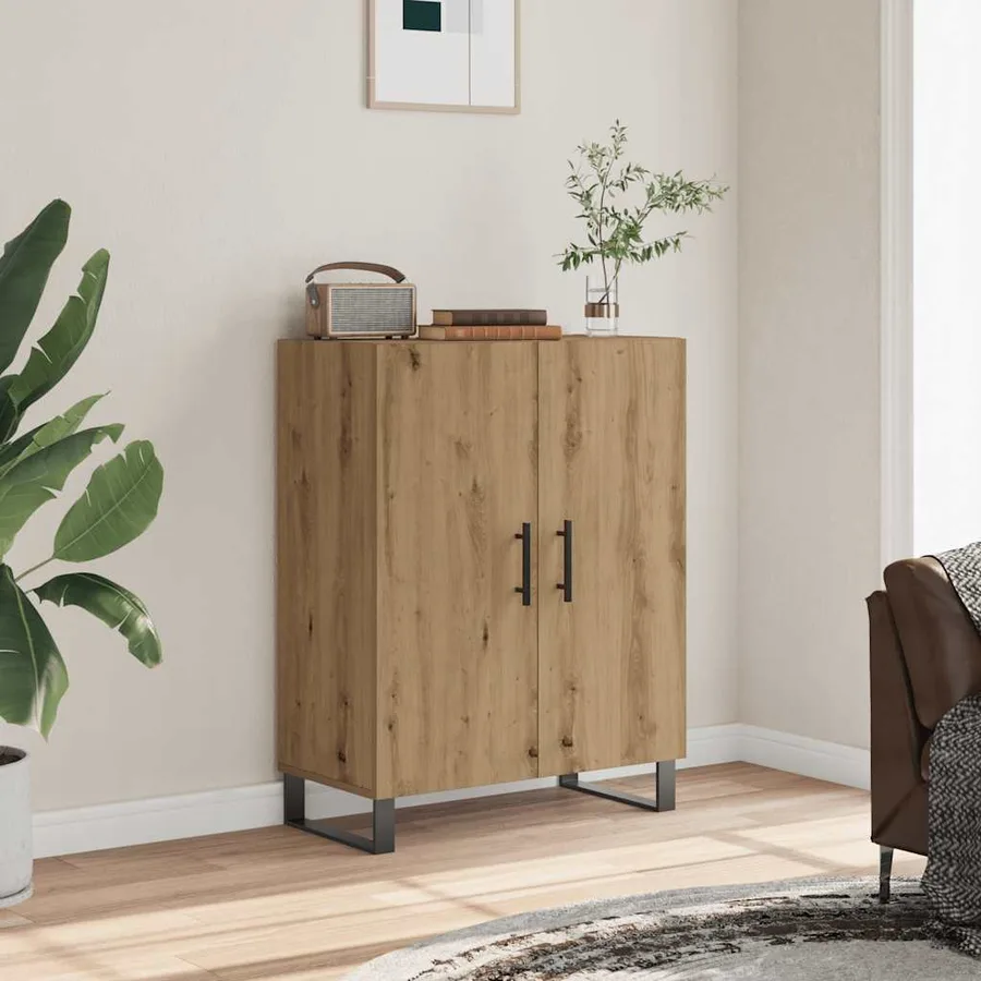 Buffet chêne artisanal 69,5x34x90 cm bois d'ingénierie - 3