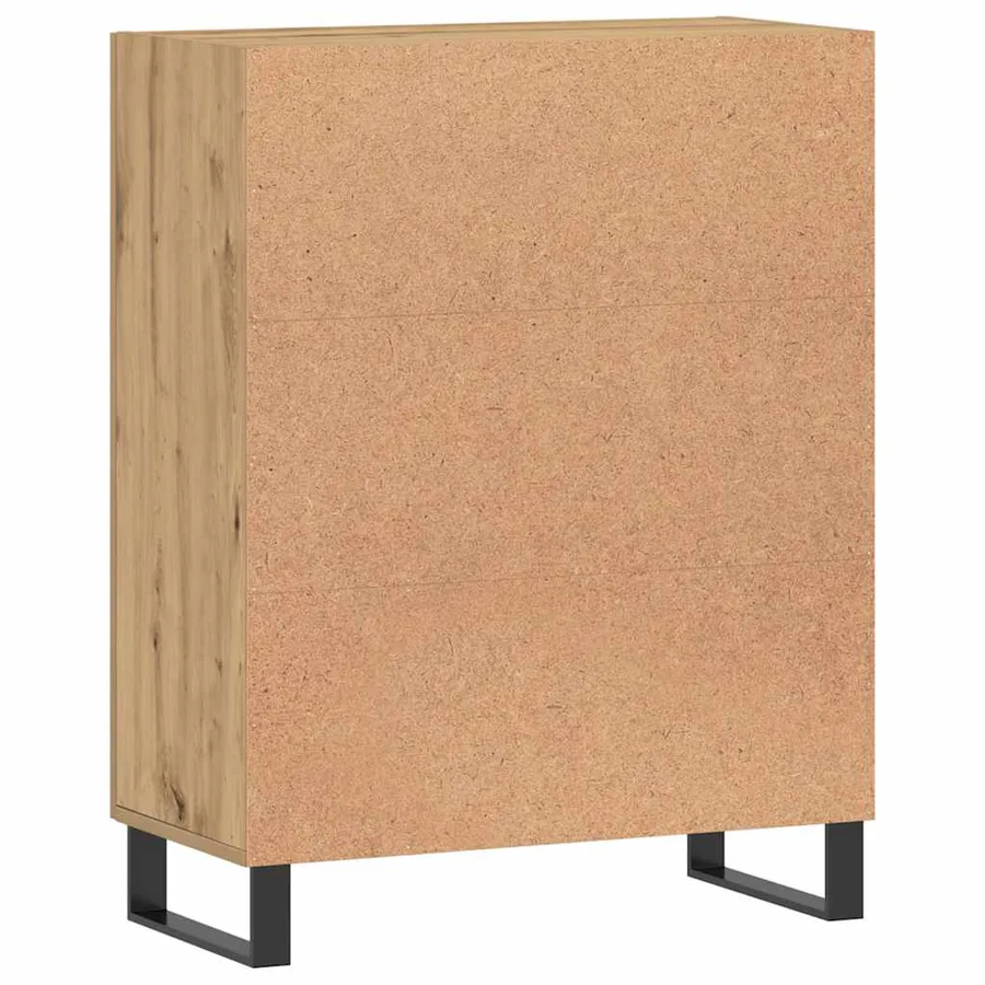 Buffet chêne artisanal 69,5x34x90 cm bois d'ingénierie - 6
