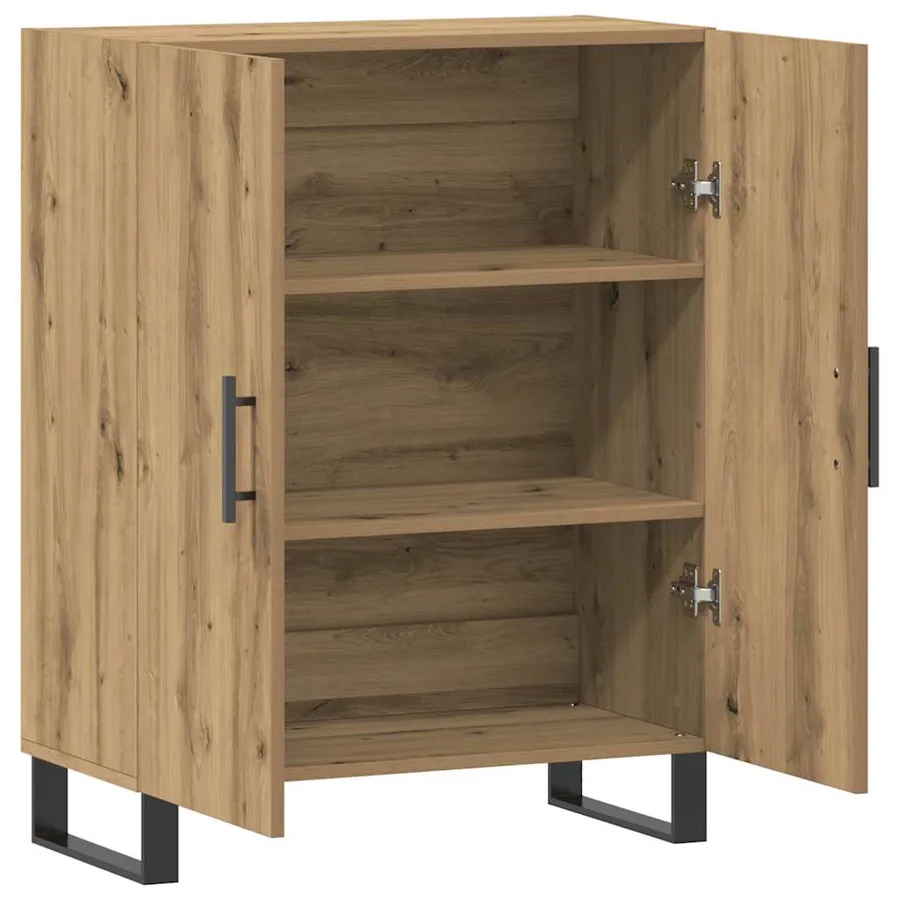Buffet chêne artisanal 69,5x34x90 cm bois d'ingénierie - 7