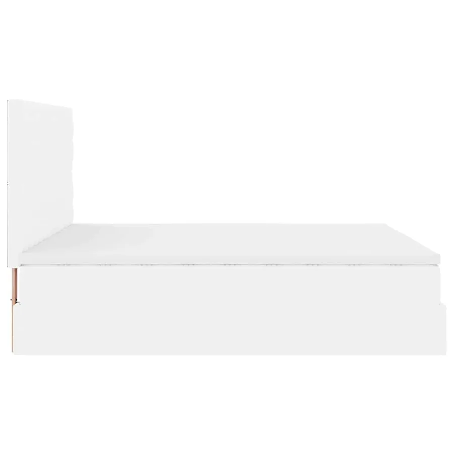 Cadre de lit ottoman avec matelas blanc 200x200 cm similicuir - 11