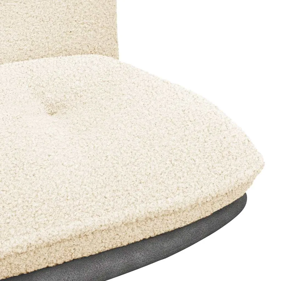 Chaise pivotante de bureau crème bouclé comme de la laine tissu - 8