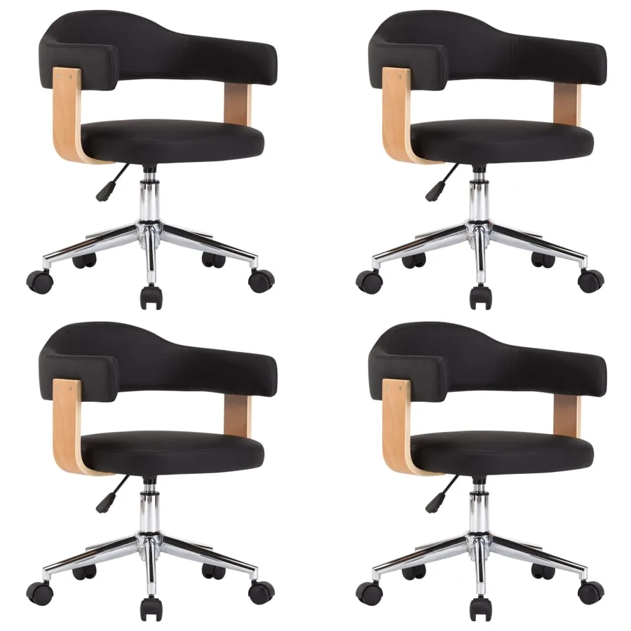 Chaises pivotantes à manger lot de 4 Noir Similicuir - 2