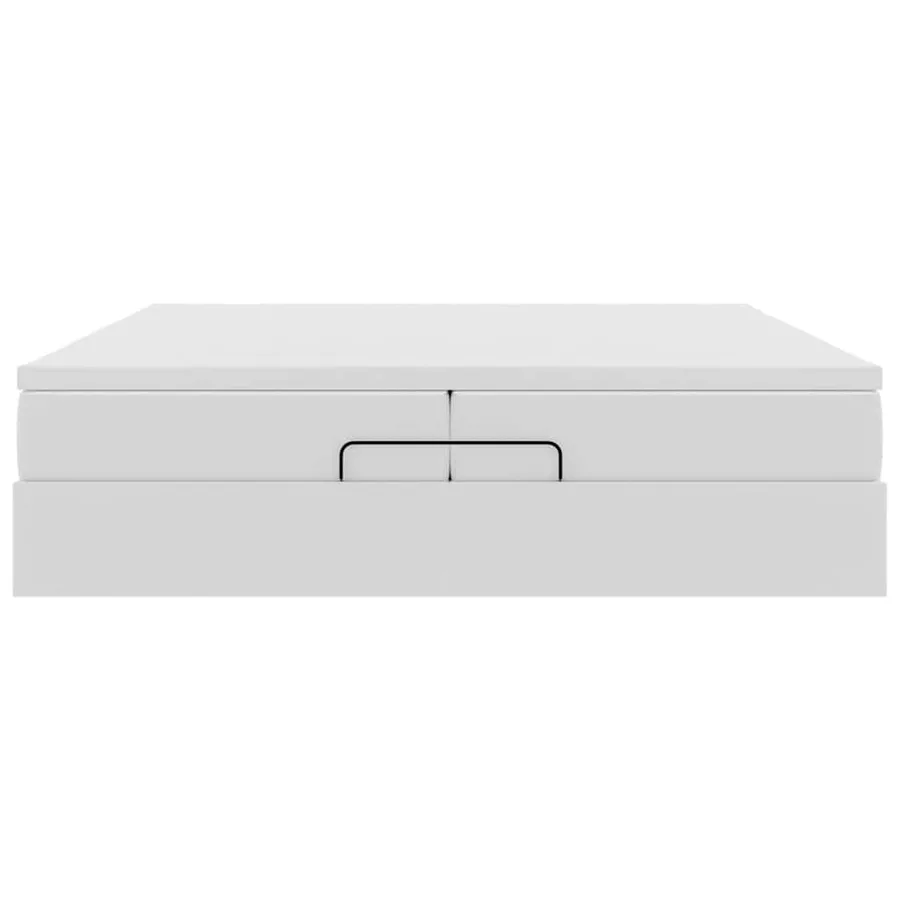 Cadre de lit ottoman avec matelas blanc 200x200 cm similicuir - 8