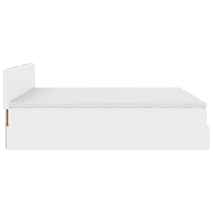 Cadre de lit ottoman avec matelas blanc 200x200 cm similicuir - 10