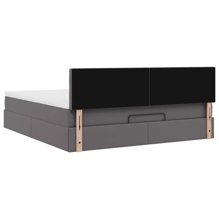 Lit ottoman avec matelas & LED Gris 180x200cm similicuir - 12