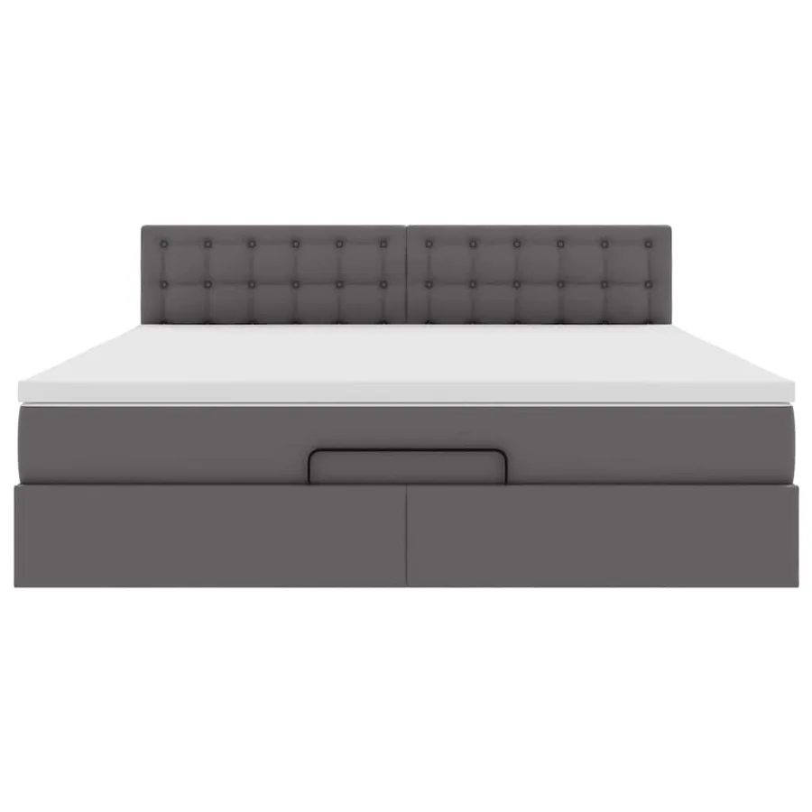 Lit ottoman avec matelas & LED Gris 180x200cm similicuir - 8