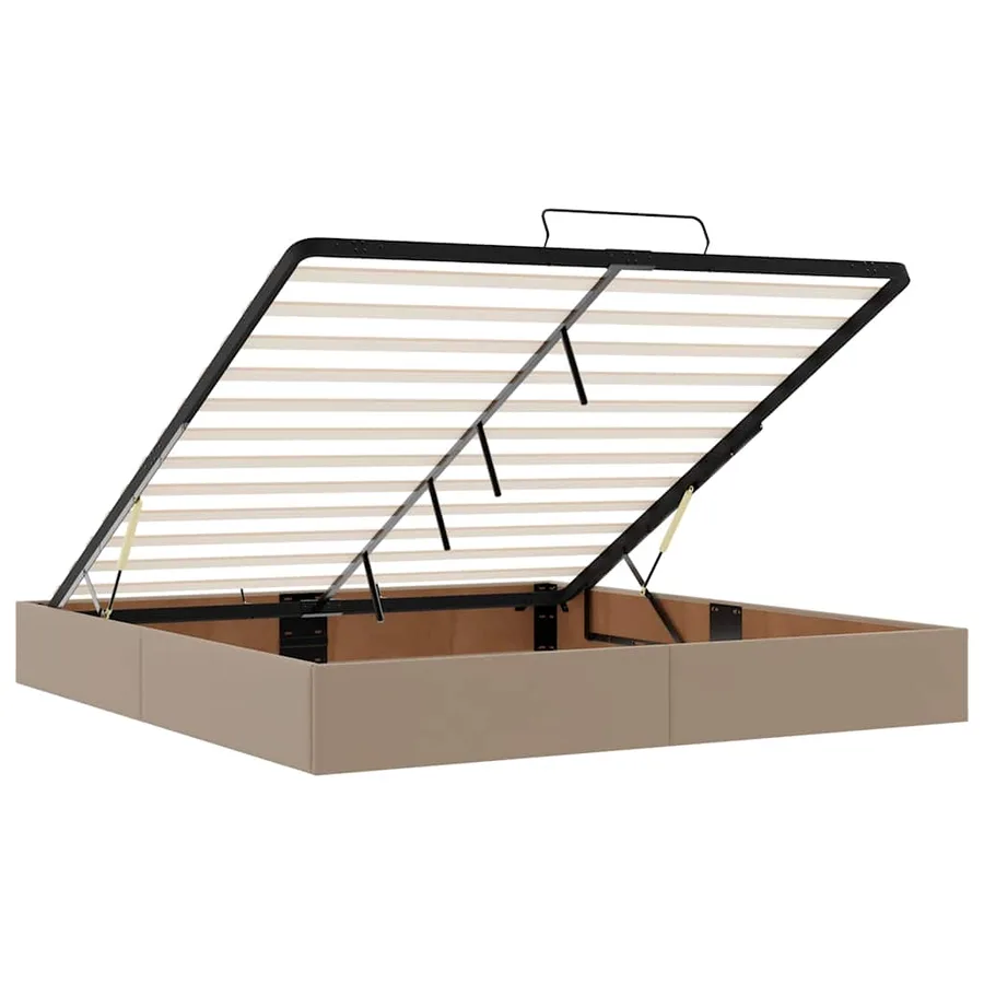 Cadre de lit ottoman et matelas cappuccino 180x200cm similicuir - 11