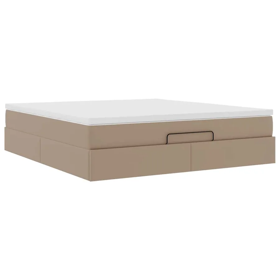 Cadre de lit ottoman et matelas cappuccino 180x200cm similicuir - 6