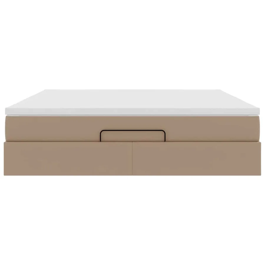 Cadre de lit ottoman et matelas cappuccino 180x200cm similicuir - 7