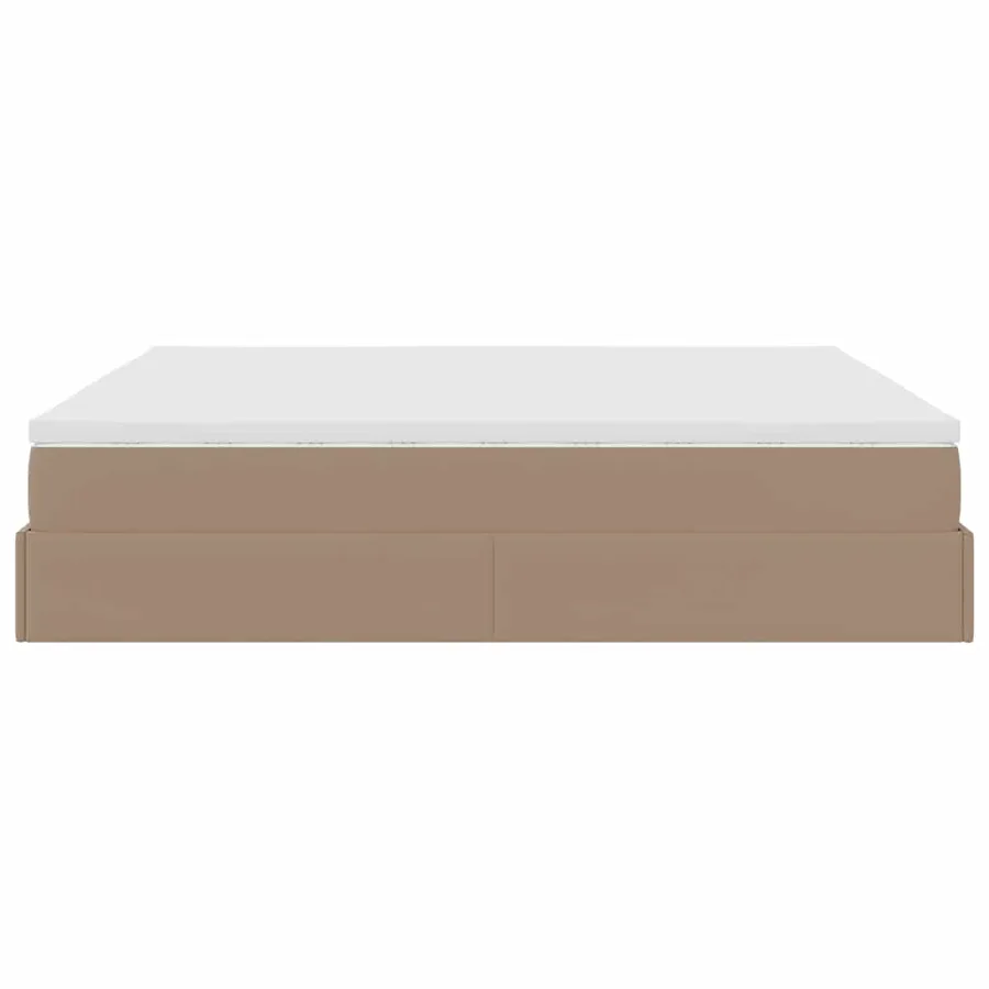 Cadre de lit ottoman et matelas cappuccino 180x200cm similicuir - 9