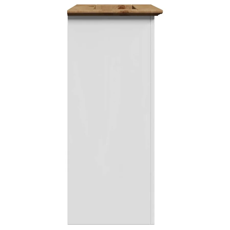 Armoire de lavabo de salle de bain BODO blanc marron 70x35x80cm - 6