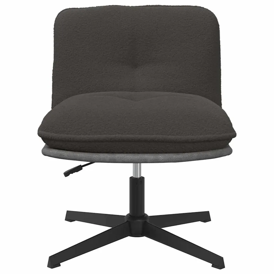 Chaise pivotante de bureau gris foncé bouclé comme laine tissu - 4