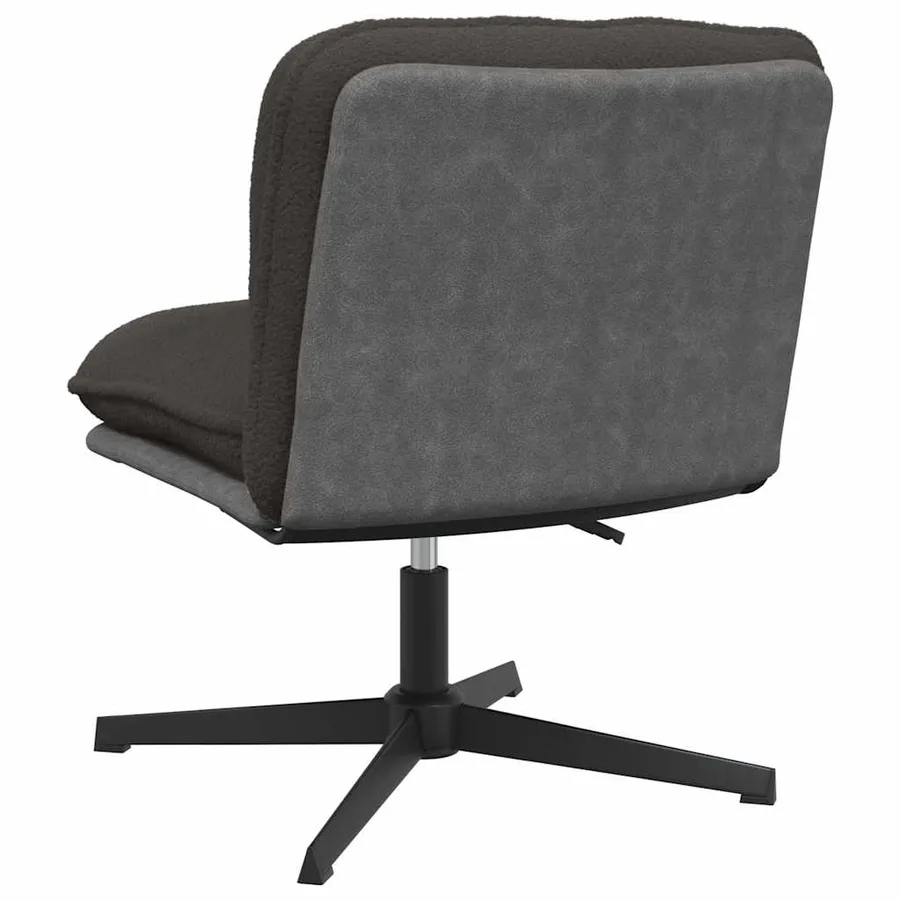 Chaise pivotante de bureau gris foncé bouclé comme laine tissu - 6
