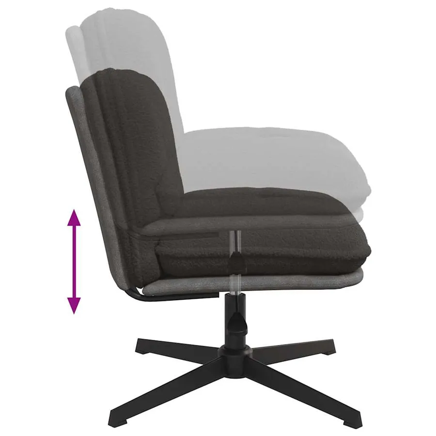 Chaise pivotante de bureau gris foncé bouclé comme laine tissu - 7