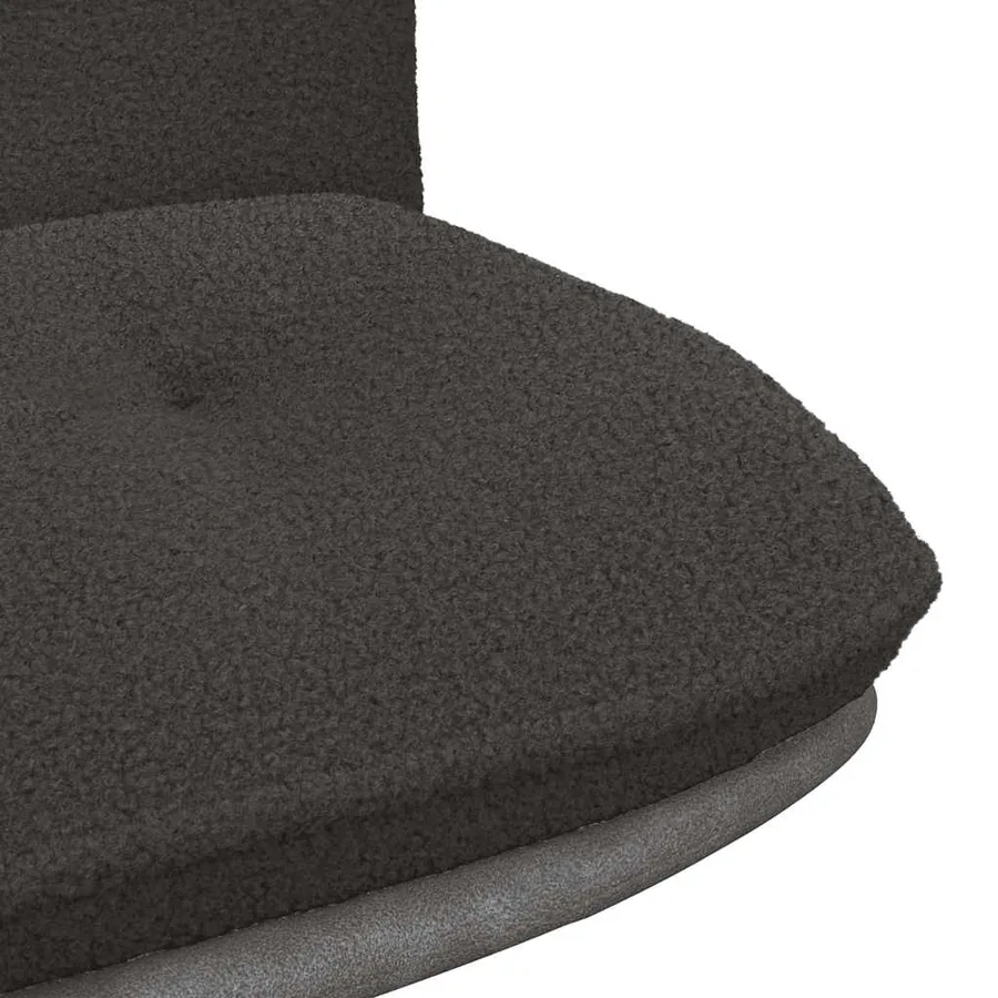 Chaise pivotante de bureau gris foncé bouclé comme laine tissu - 8
