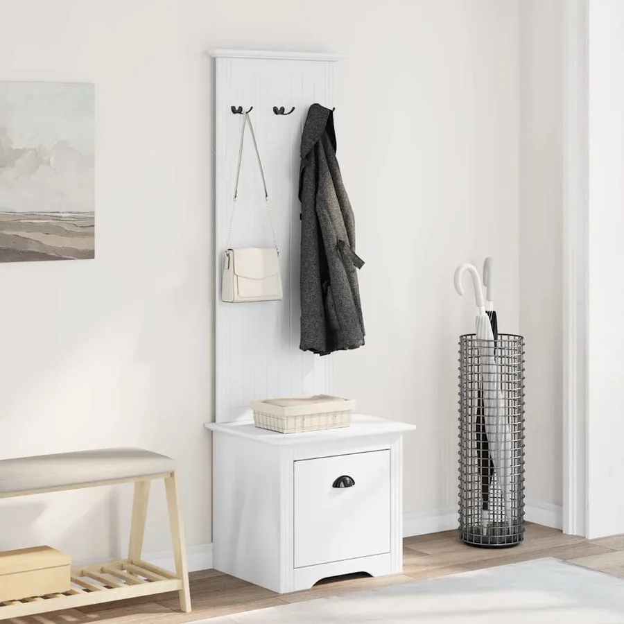 Armoire de couloir avec crochets BODO blanc 50x40x157 cm - 3