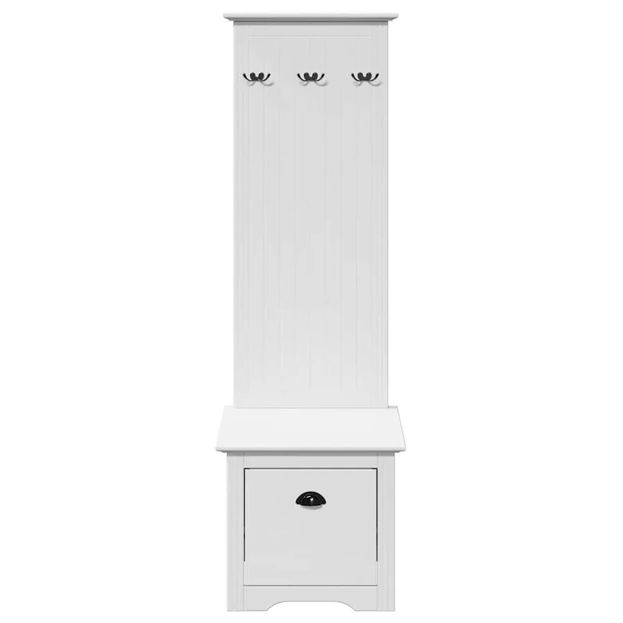 Armoire de couloir avec crochets BODO blanc 50x40x157 cm - 4