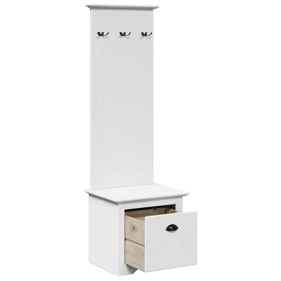 Armoire de couloir avec crochets BODO blanc 50x40x157 cm - 5