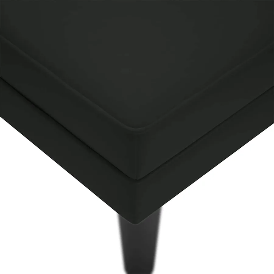Fauteuil long avec coussin et accoudoir droit noir velours - 7