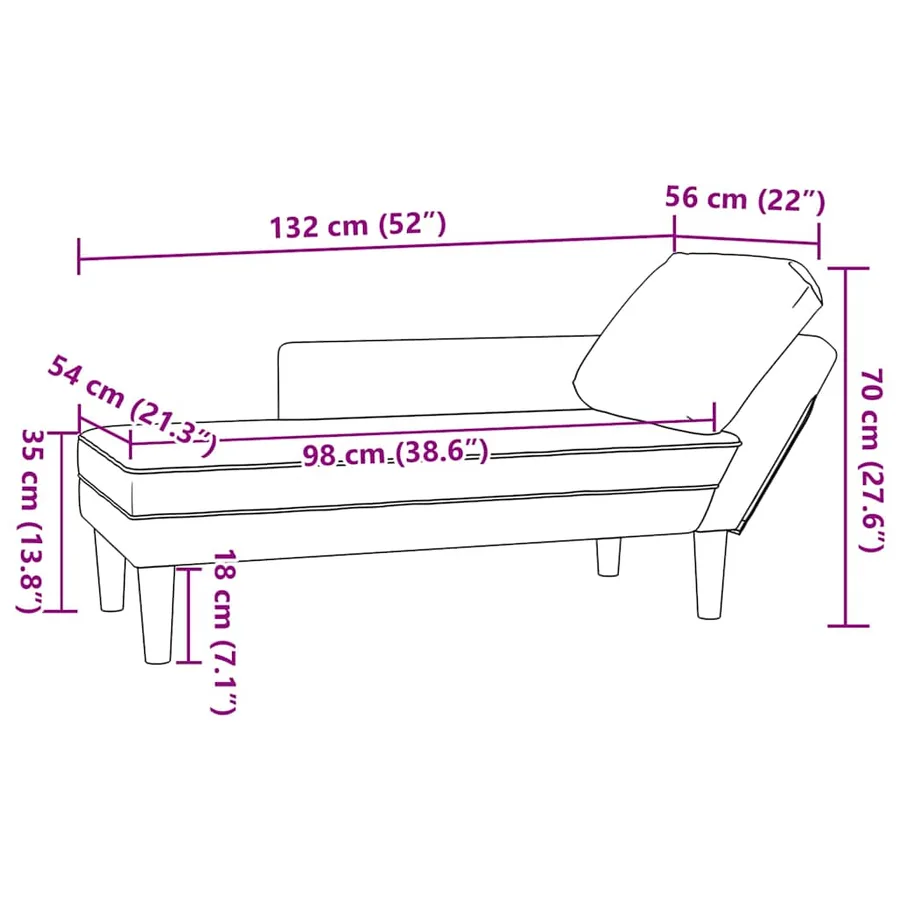 Fauteuil long avec coussin et accoudoir droit noir velours - 9