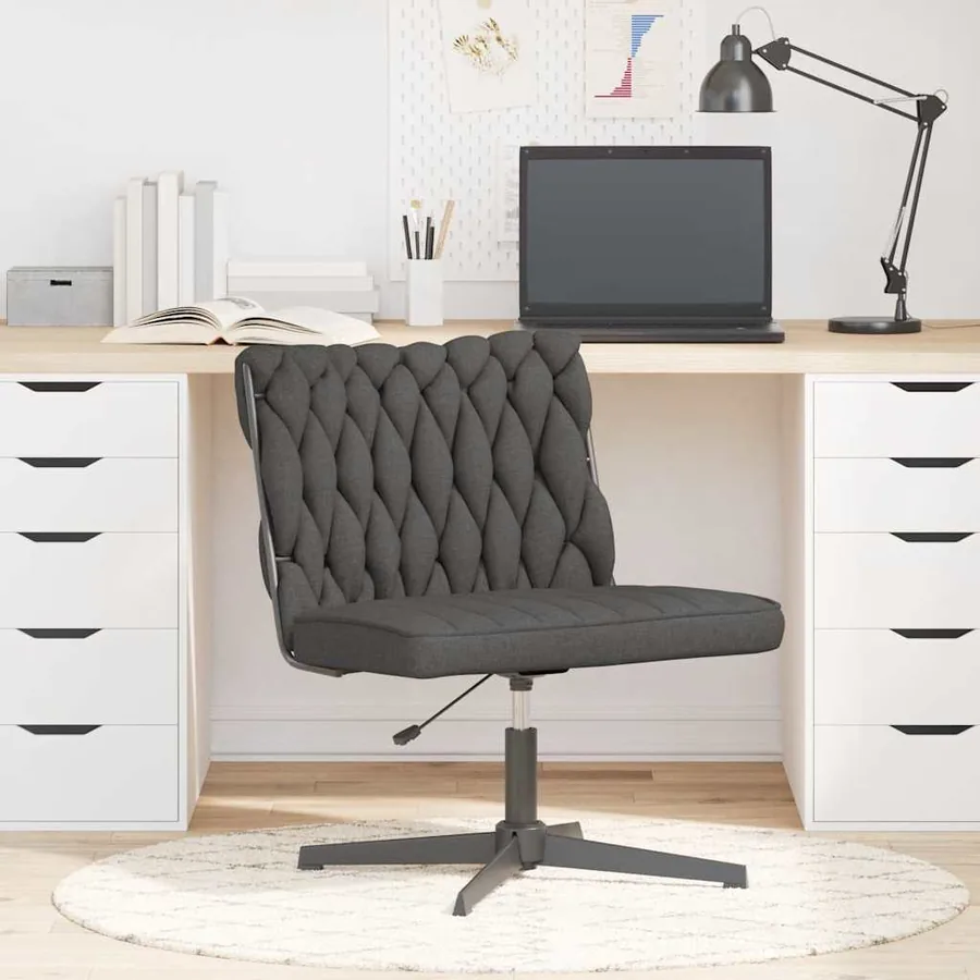 Chaise pivotante de bureau Gris foncé Tissu