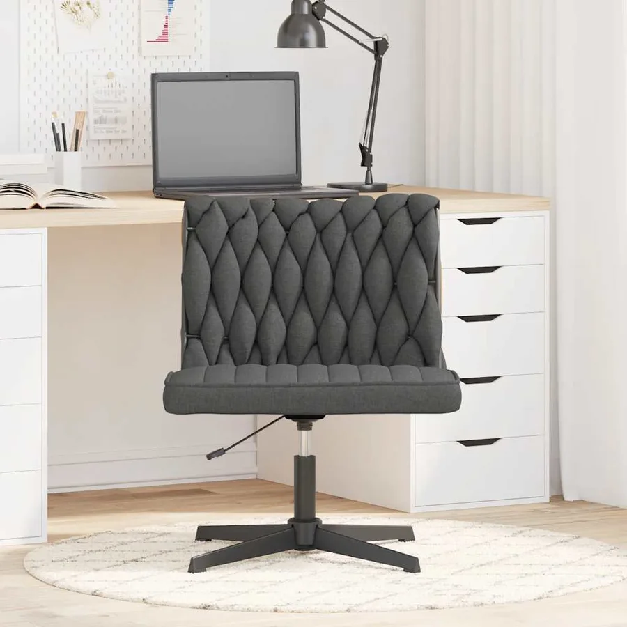 Chaise pivotante de bureau Gris foncé Tissu - 3