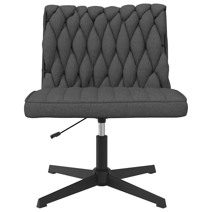 Chaise pivotante de bureau Gris foncé Tissu - 4