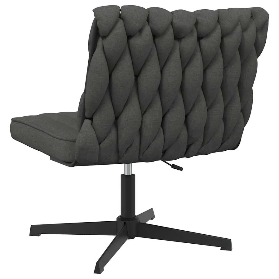 Chaise pivotante de bureau Gris foncé Tissu - 6