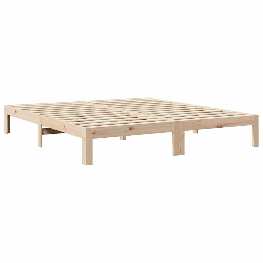 Cadre de lit sans matelas 160x200 cm bois massif de pin - 7