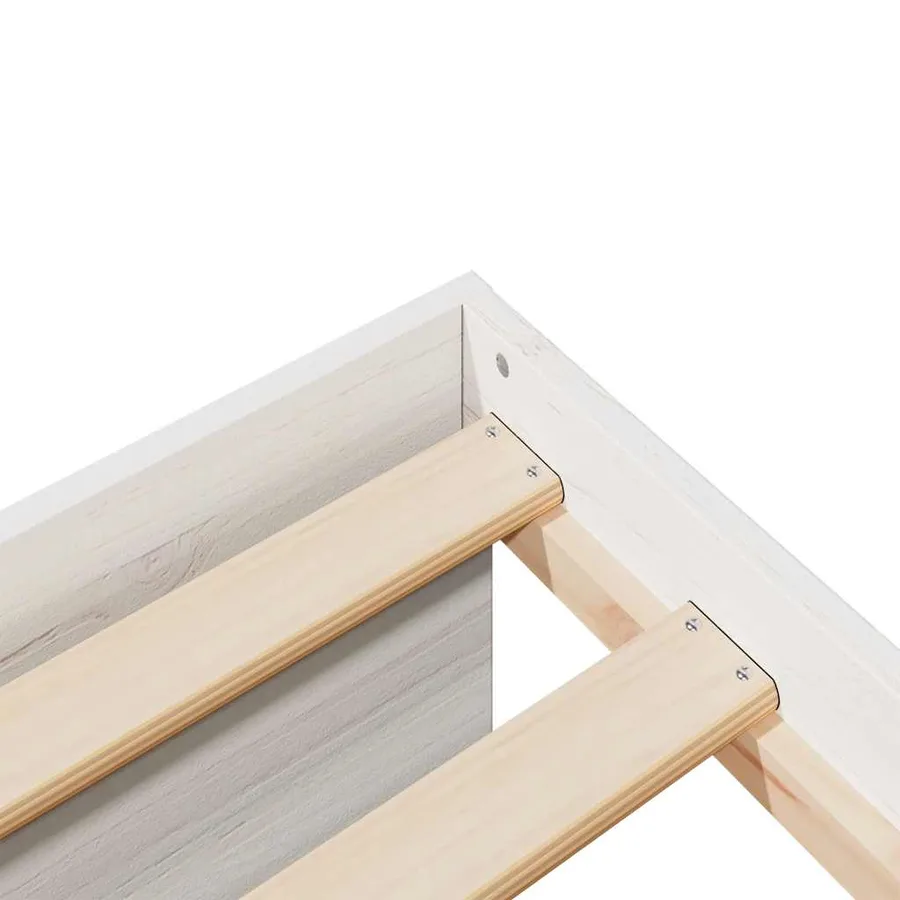 Lit de jour avec matelas blanc 100x200 cm bois de pin massif - 10