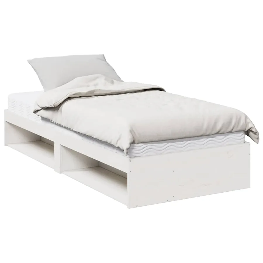 Lit de jour avec matelas blanc 100x200 cm bois de pin massif - 2