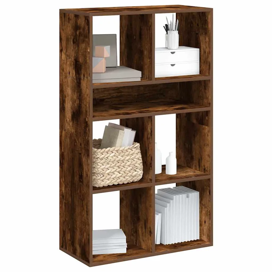 Bibliothèque chêne fumé 66x31x112 cm bois d'ingénierie